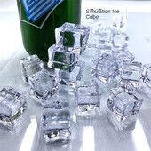 10 db 20 mm-es mesterséges akril négyzet alakú átlátszó jégkocka születésnapi bulihoz Étkezőasztal dekoráció Fényképészeti kellékek