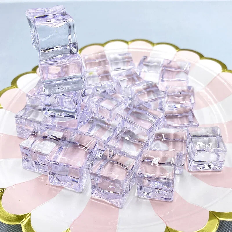 10 db 20 mm-es mesterséges akril négyzet alakú átlátszó jégkocka születésnapi bulihoz Étkezőasztal dekoráció Fényképészeti kellékek