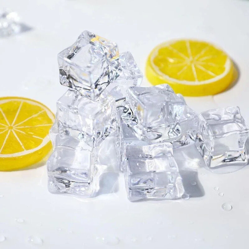 10 db 20 mm-es mesterséges akril négyzet alakú átlátszó jégkocka születésnapi bulihoz Étkezőasztal dekoráció Fényképészeti kellékek