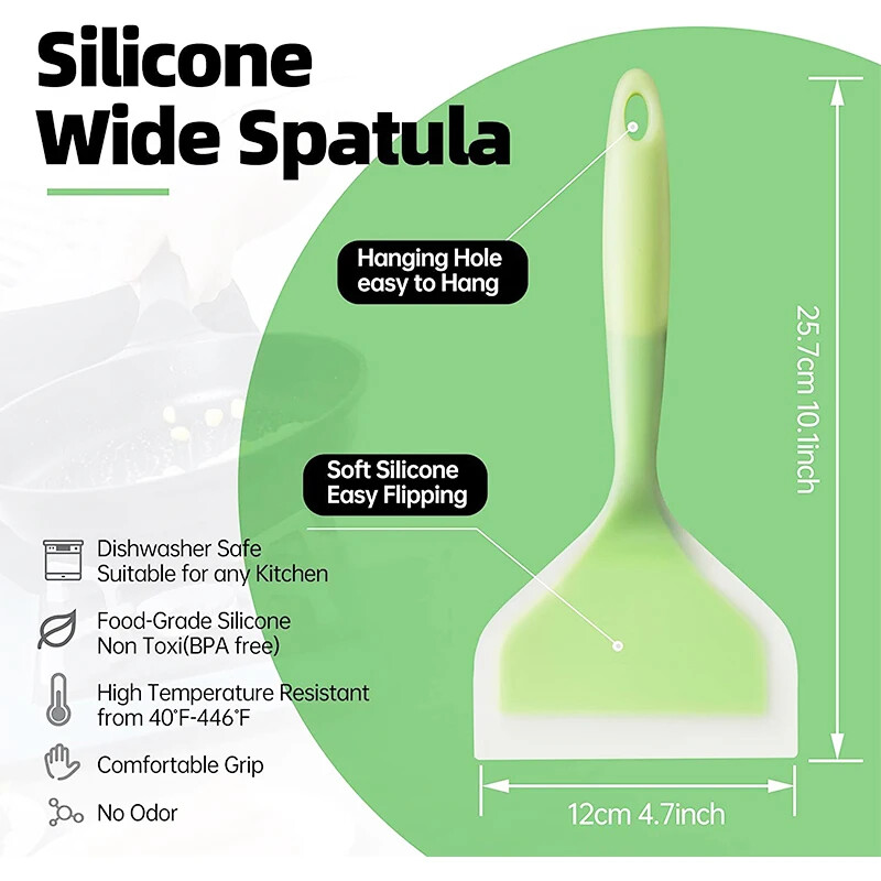 Jautienos kiaušinių virtuvės grandiklis Silikoninis virtuvės reikmenys maisto gaminimo mentele Plati picos kepimo įrankiai Kastuvas Nelipni mentele