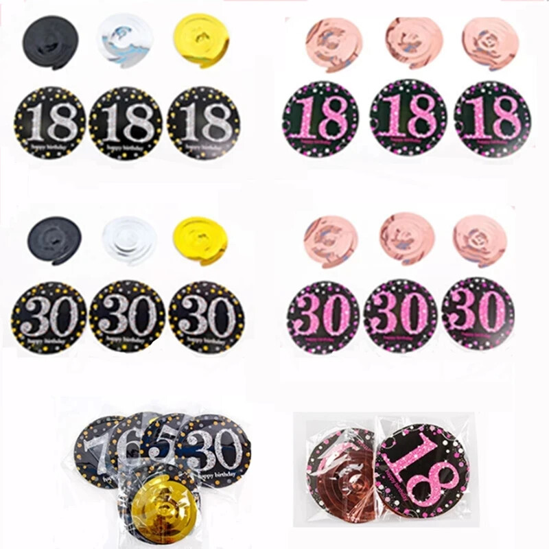 6db PVC örvényfüzér Boldog születésnapot zászló 18 30 40 50 60 70 éves függő díszek felnőtt születésnapi parti dekorációhoz