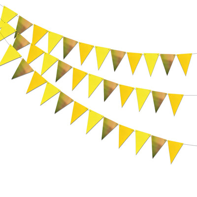 Zöld arany háromszög zászló zászló babazuhany esküvői parti dekoráció füzér Boldog baba 1. születésnapi partija színes transzparens dekoráció