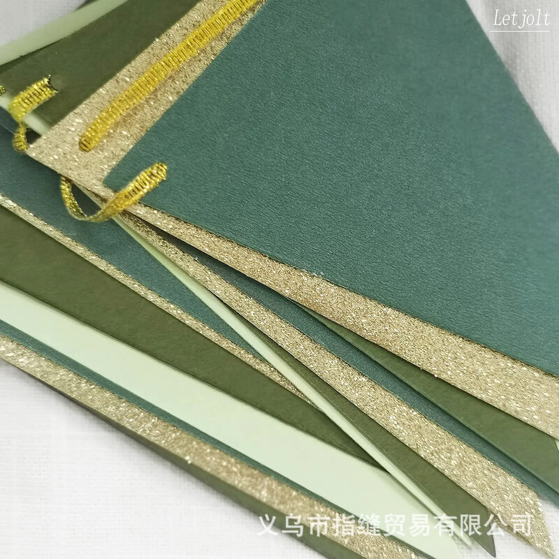 Zöld arany háromszög zászló zászló babazuhany esküvői parti dekoráció füzér Boldog baba 1. születésnapi partija színes transzparens dekoráció