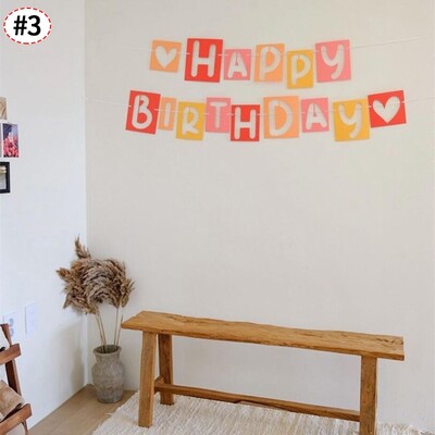Ins Happy Birthday Banner Filc Anniversary Party Hangzászló Aranyos Gyerek Születésnapi Party Fotó Kellékek Jelenet Dekoráció 생일 장면 배치