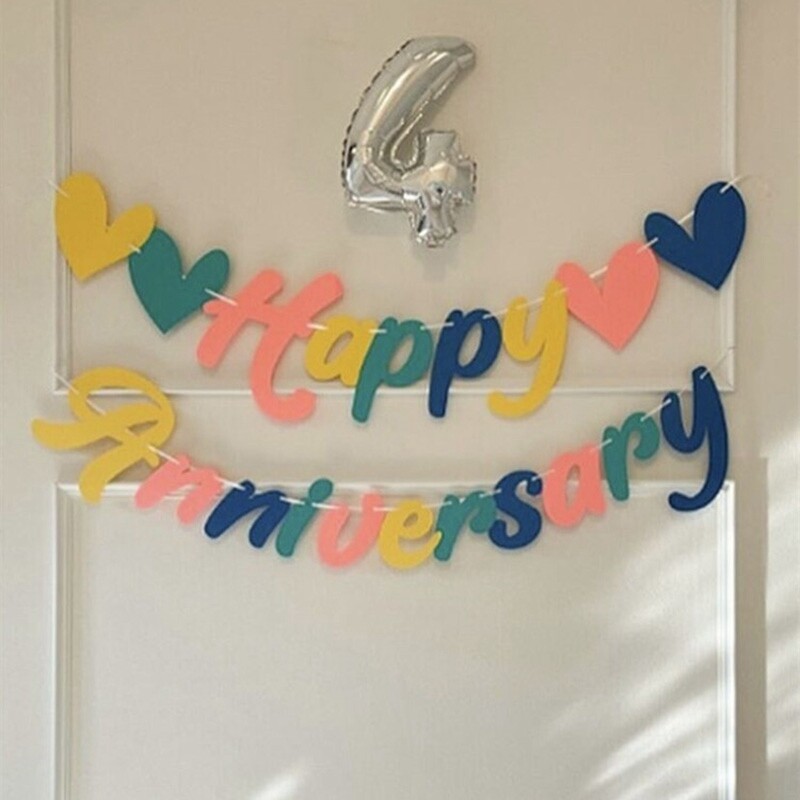 Ins Happy Birthday Banner Filc Anniversary Party Hangzászló Aranyos Gyerek Születésnapi Party Fotó Kellékek Jelenet Dekoráció 생일 장면 배치