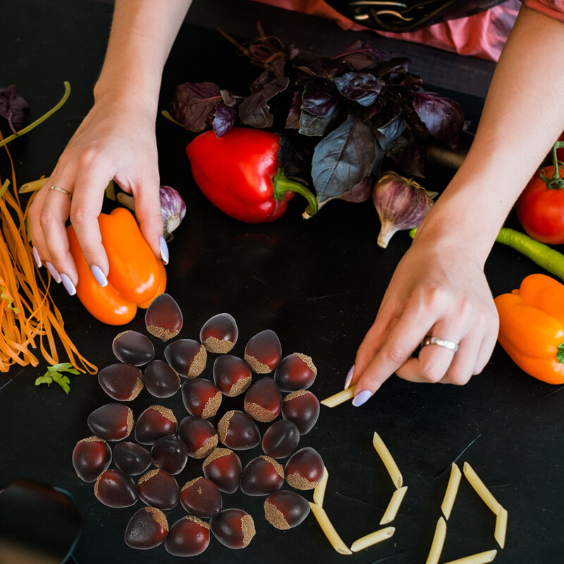 30 db mesterséges gesztenye modell hamis dió hab gesztenye karácsonyi díszek többcélú fotó kellék Karácsonyi otthon élethű dió dekor