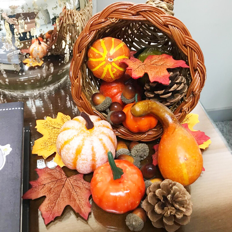 Mesterséges élethű szimuláció Sütőtökök Tök Hamis Zöldség Gyümölcs Fesztivál Halloween Hálaadás Őszi Szüret Lakberendezés