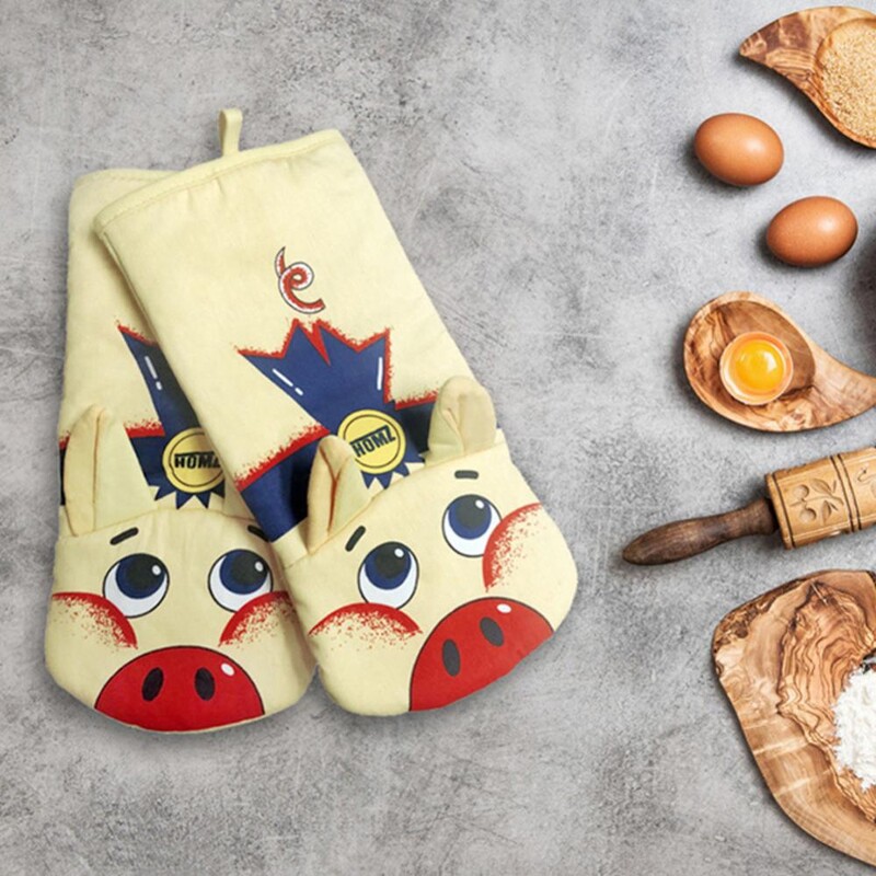 Pirštinės Orkaitės Kumštinė Miela Apsaugos nuo nuplikimo Orkaitės Pirštinė 1vnt Pig Neslystanti Virtuvės Mikrobangų Kepimo Orkaitės Pirštinė