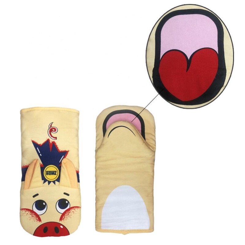 Pirštinės Orkaitės Kumštinė Miela Apsaugos nuo nuplikimo Orkaitės Pirštinė 1vnt Pig Neslystanti Virtuvės Mikrobangų Kepimo Orkaitės Pirštinė