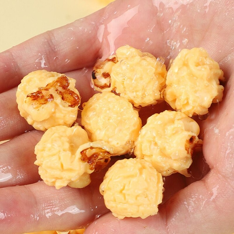 Simulációs pattogatott kukorica hamis étel mesterséges 3D kerek pattogatott kukorica modell Gyorsétterem kirakati kellékek parti kellékek dísz