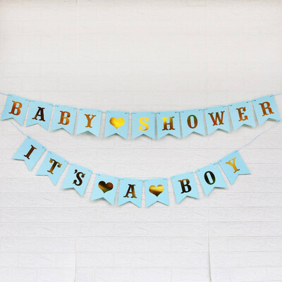 2db,Baby Shower Garland Dekoráció Születésnapi Party Favors Zsákvászon banner Baby Girl Showerhez - Baby Girl Shower Dekorációk