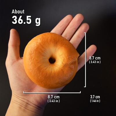 Szimulált bagel-modell, kenyérmodell, nagy hűségű puha kenyér, hamis élelmiszer-játékok, lakberendezési bolti kijelző