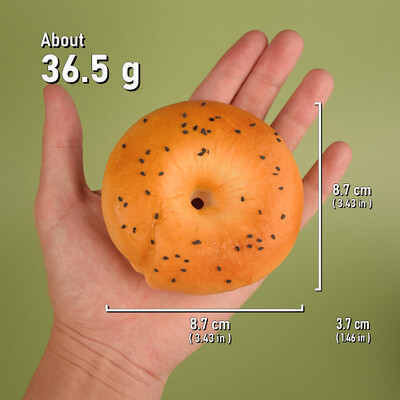 Szimulált bagel-modell, kenyérmodell, nagy hűségű puha kenyér, hamis élelmiszer-játékok, lakberendezési bolti kijelző