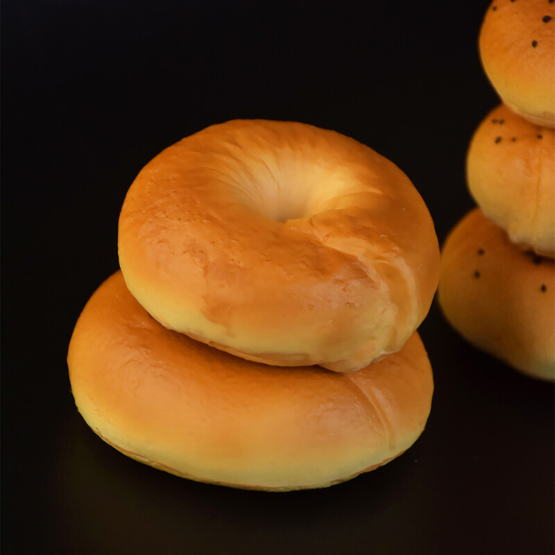 Szimulált bagel-modell, kenyérmodell, nagy hűségű puha kenyér, hamis élelmiszer-játékok, lakberendezési bolti kijelző