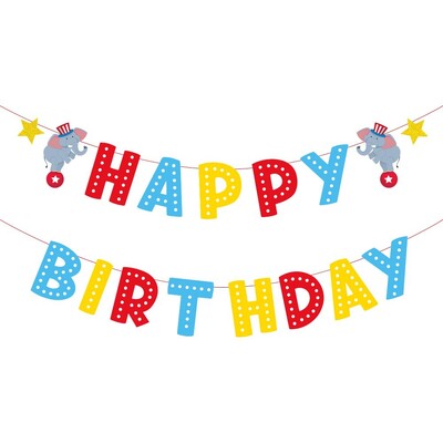 1 darab boldog születésnapi parti kellékek karneváli cirkuszparti dekoráció karneváli fényképes ajtó szalaghirdetés háttere