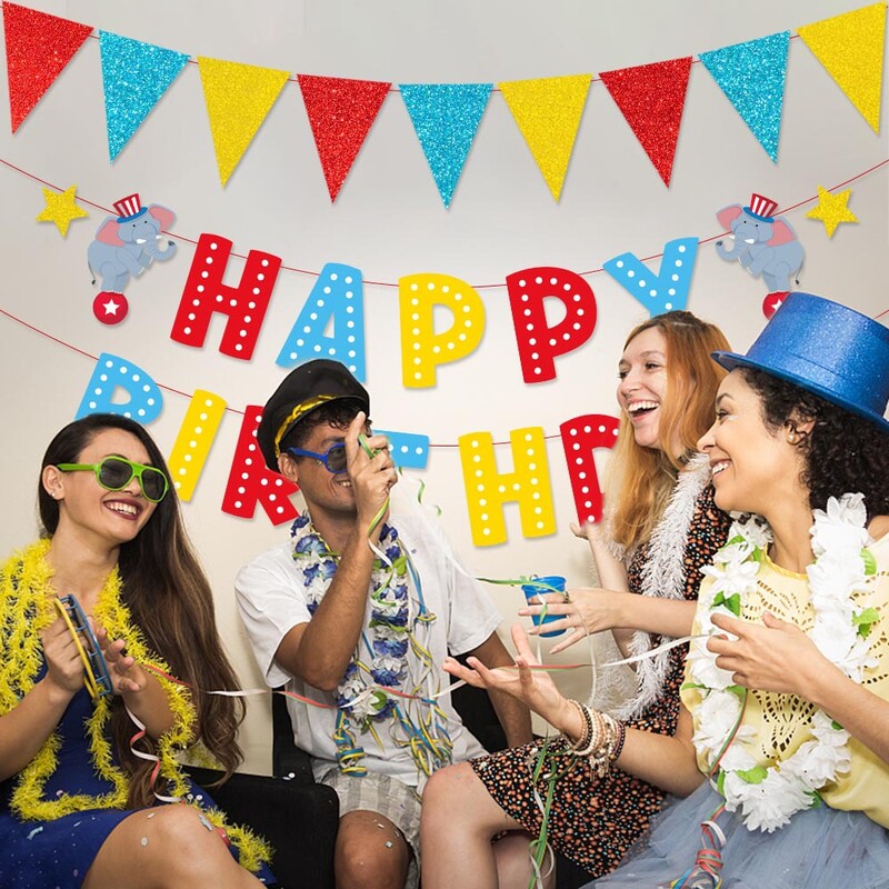 1 darab boldog születésnapi parti kellékek karneváli cirkuszparti dekoráció karneváli fényképes ajtó szalaghirdetés háttere