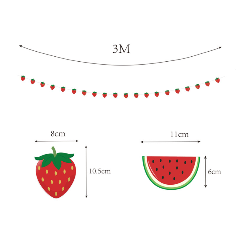Görögdinnye füzér nyári görögdinnye törpe zászló hawaii gyümölcsök örvények medálok trópusi tengerpart boldog születésnapi parti dekoráció