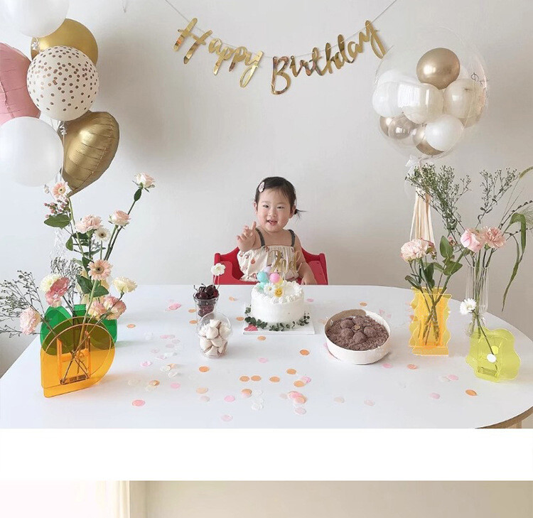 Script Világoslila Boldog születésnapot Zászló Babazuhany Rózsaszín Művészeti Garland Arany Ezüst Banner Bakdros Dekoráció