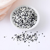 Szimuláció szezámmag szeletek polimer agyag szórványok kézművességhez barkácsolás miniatűr hamis tortadíszítés nyálka kiegészítők 100g/tétel