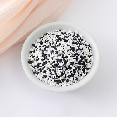 Szimuláció szezámmag szeletek polimer agyag szórványok kézművességhez barkácsolás miniatűr hamis tortadíszítés nyálka kiegészítők 100g/tétel