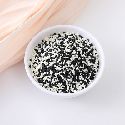 Szimuláció szezámmag szeletek polimer agyag szórványok kézművességhez barkácsolás miniatűr hamis tortadíszítés nyálka kiegészítők 100g/tétel