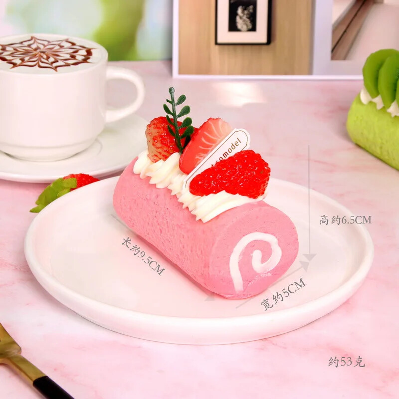 Mesterséges torta hosszú svájci tojástekercs desszert modell ablak kellékek valósághű ételszimuláció otthoni dekoráció lövöldözős kellékek