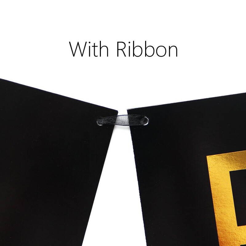 Boldog születésnapot zászló sármány fekete zászló Arany levél 9 db-os selyempapír készlet, virágfüzér születésnapi parti dekorációhoz