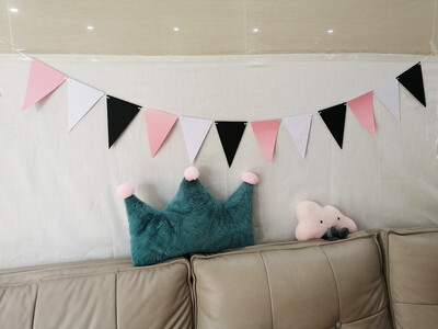 5 méteres fekete arany papír zászlók transzparens papír füzér zászló újévi esküvői babaváró születésnapi kerti sátor dekoráció