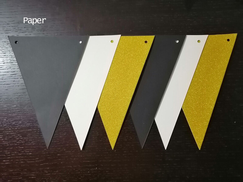 5 méteres fekete arany papír zászlók transzparens papír füzér zászló újévi esküvői babaváró születésnapi kerti sátor dekoráció