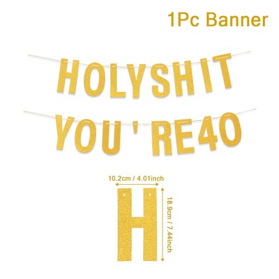 Boldog születésnapot függő zászló zászló 40 50. arany zászló sármány füzér zászló Születésnapi parti dekoráció felnőtteknek otthoni parti kellékek