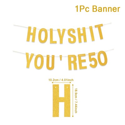 Boldog születésnapot függő zászló zászló 40 50. arany zászló sármány füzér zászló Születésnapi parti dekoráció felnőtteknek otthoni parti kellékek