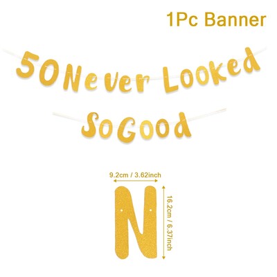 Boldog születésnapot függő zászló zászló 40 50. arany zászló sármány füzér zászló Születésnapi parti dekoráció felnőtteknek otthoni parti kellékek