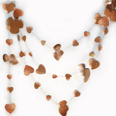 13Ft fémes papír fekete arany gyémánt szív szerelmes füzérek függő transzparens eljegyzéshez legénybúcsú születésnapi buli díszei