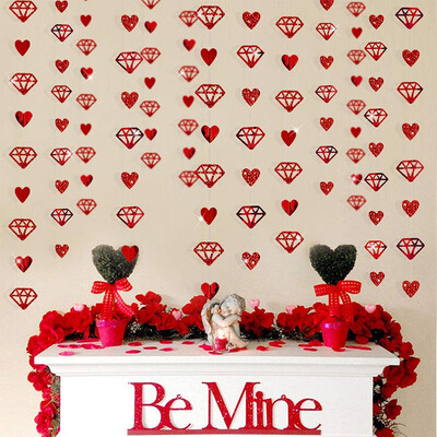 13Ft fémes papír fekete arany gyémánt szív szerelmes füzérek függő transzparens eljegyzéshez legénybúcsú születésnapi buli díszei