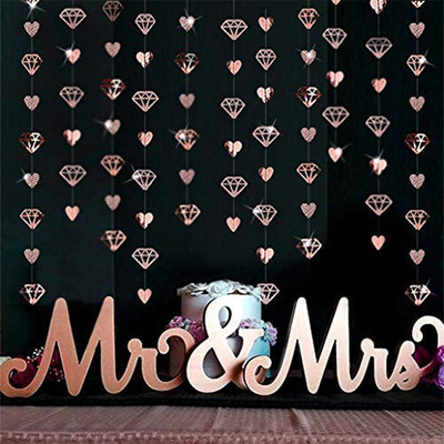 13Ft fémes papír fekete arany gyémánt szív szerelmes füzérek függő transzparens eljegyzéshez legénybúcsú születésnapi buli díszei