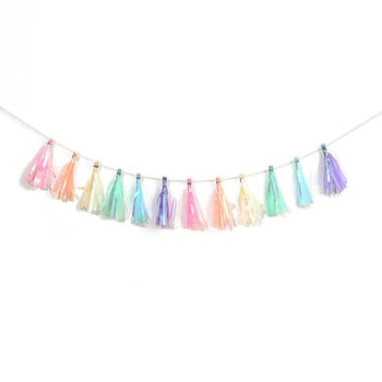 12/24 τμχ Χρωματιστό χαρτομάντιλο Rainbow Tassel Garland DIY Διακόσμηση σκηνικού τοίχου για παστέλ γάμου Διακόσμηση γενεθλίων Βρεφικό ντους