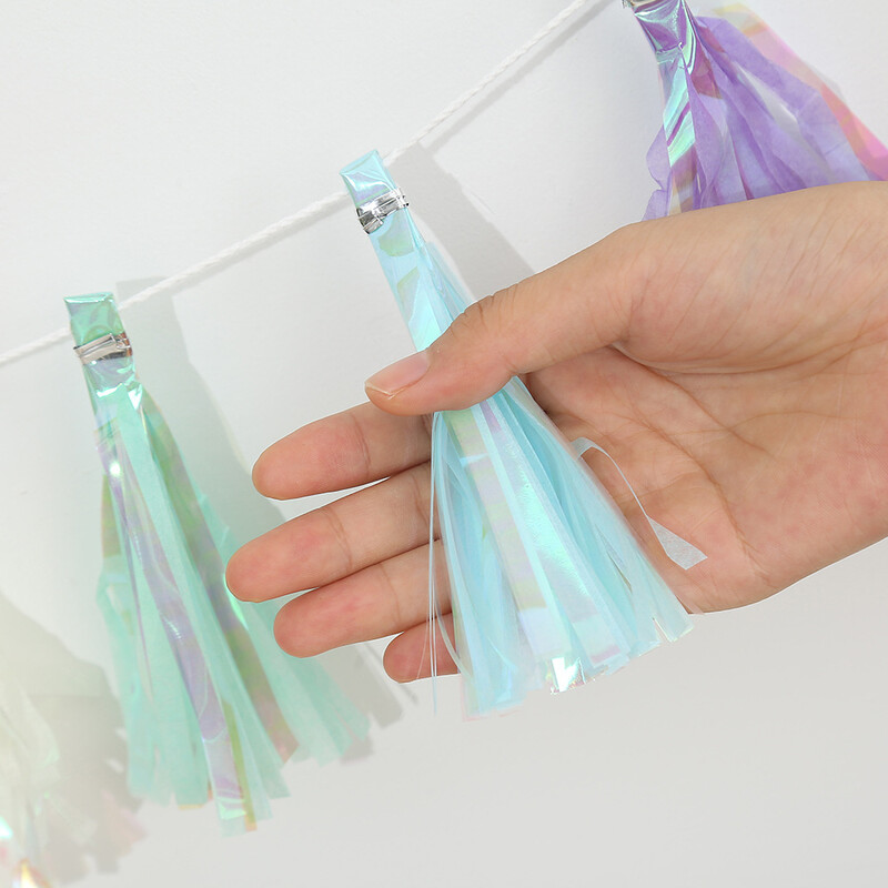 12/24db Szivárvány színű selyempapír bojtfüzér barkács fali háttér dekor esküvői pasztell születésnapi dekorációhoz babazuhany kellék