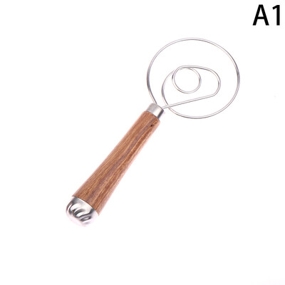 Daniškas tešlos plaktuvas medinės rankenos kiaušinių kremo maišymo strypai, dvigubi skylės miltai, pyragas, maišyklė, šluotelė virtuvės kepimo įrankiai