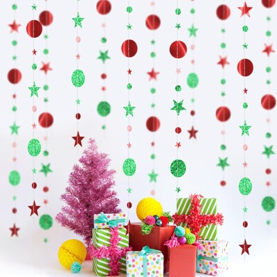 4 méteres csillogó arany dekorációk papír kör pöttyök füzér parti sármány Háttér Banner Esküvő Leánybíró menyasszonyi zuhany karácsony