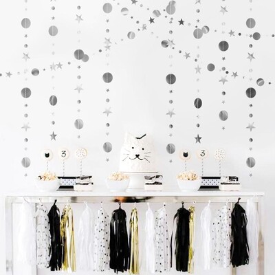 4 méteres csillogó arany dekorációk papír kör pöttyök füzér parti sármány Háttér Banner Esküvő Leánybíró menyasszonyi zuhany karácsony