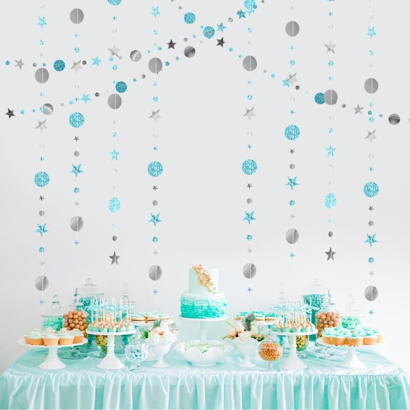 4 méteres csillogó arany dekorációk papír kör pöttyök füzér parti sármány Háttér Banner Esküvő Leánybíró menyasszonyi zuhany karácsony