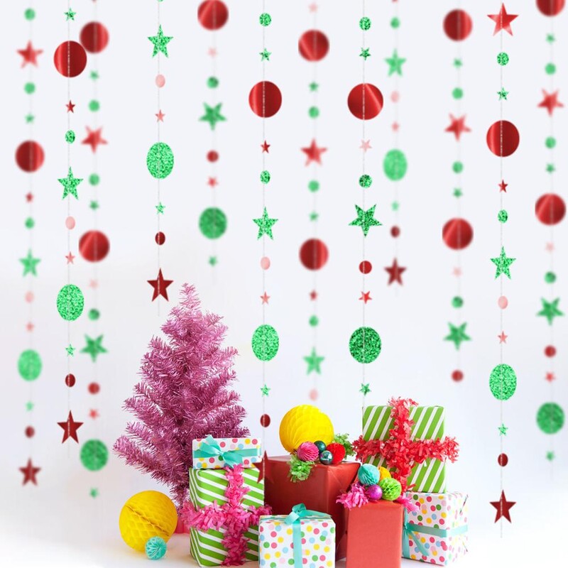 4 méteres csillogó arany dekorációk papír kör pöttyök füzér parti sármány Háttér Banner Esküvő Leánybíró menyasszonyi zuhany karácsony