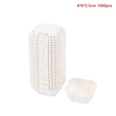 500/1000 vnt Kvadratiniai keksiukų įdėklai Kepimo puodeliai Keptuvių įdėklai Vakarėlių reikmenys Blynaičių puodelių pagrindai Popieriniai kilimėliai Riebalams atsparūs puodeliai