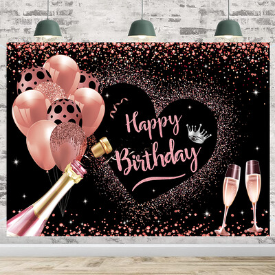 30. 50. 60. születésnapi buli Háttér Fekete arany csillogó fotófülke háttér szalaghirdetés Abrosz vállöv Felnőtt buli D