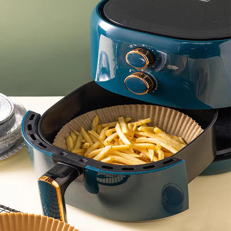 100 db 16cm/20cm-es légsütő eldobható papírbélés tapadásmentes grilltányér kerek sütőedénypárna légsütő mikrohullámhoz