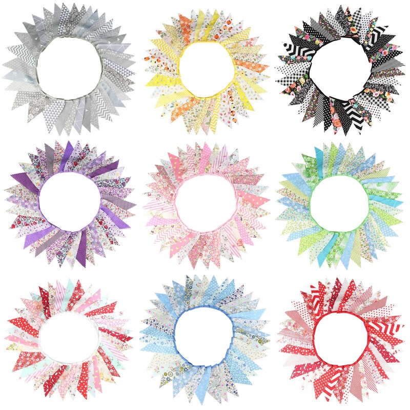 10M Vintage Virág Szövet Sármány Banner Virágnyomat Zászlók 36 Zászló bulihoz Esküvői Születésnapi Fesztivál lobogó Dekor