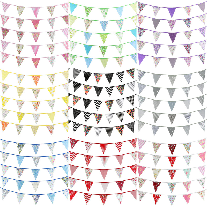 10M Vintage Virág Szövet Sármány Banner Virágnyomat Zászlók 36 Zászló bulihoz Esküvői Születésnapi Fesztivál lobogó Dekor