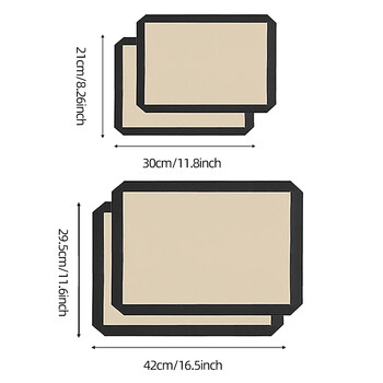 1 ΤΕΜ. 42x29,5 εκ. Πατάκι ψησίματος μακαρόν σιλικόνης Αντικολλητικό ταψιά ψησίματος και ρολό σιλικόνης για κέικ ζαχαροπλαστικής μακαρόν