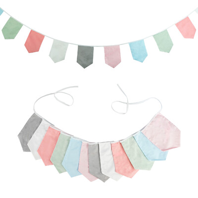 3,5 M többszínű szövet sármány 12 pajzszászló Esküvői party dekoráció Banner Otthon Babazuhany karneváli füzér