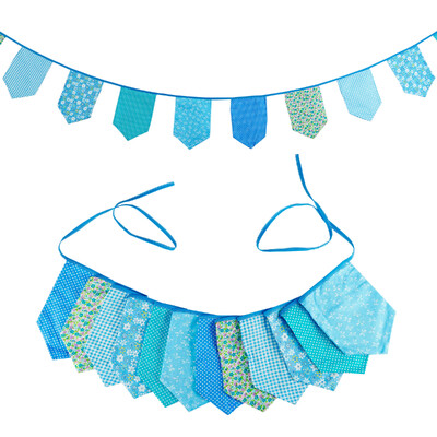 3,5 M többszínű szövet sármány 12 pajzszászló Esküvői party dekoráció Banner Otthon Babazuhany karneváli füzér